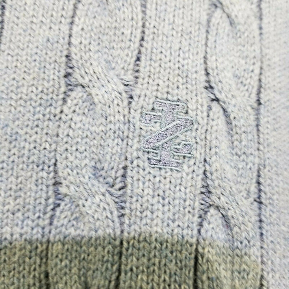 Izod Mens Blue Cable Knit 1/4 Zip Pullover Sweater M - Picture 4 of 11
